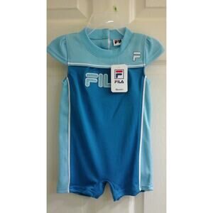 FILA, baby girl's infant romper turquoise size 12 months, Sporty NWT $40